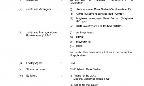 Danainfra Nasional Berhad Sukuk Principal Terms And Conditions Islamicmarkets Com