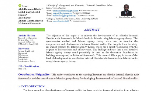 Development Of Effective Internal Shariah Audit Framework Using Islamic ...