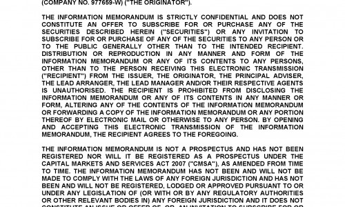 Cendana Sejati Sdn Bhd Imtn Sukuk Myr 360 000 000 Information Memorandum Islamicmarkets Com